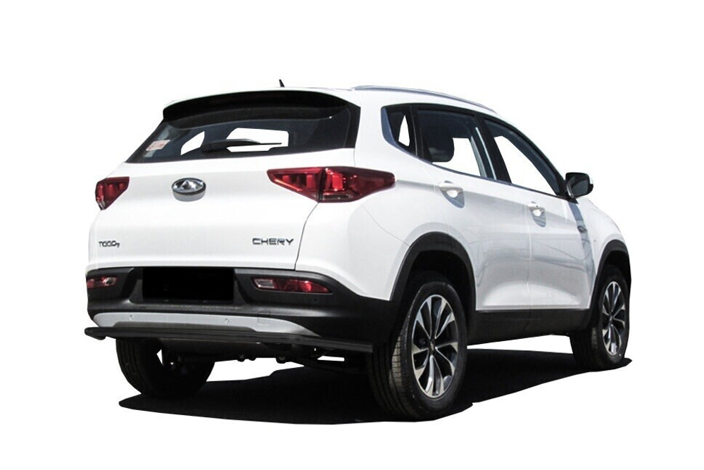 Защита заднего бампера Chery Tiggo 7 (2016-2020) d42 длинная черная