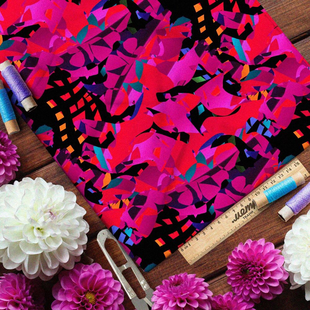 Ткань дюспо ночной мулен руж