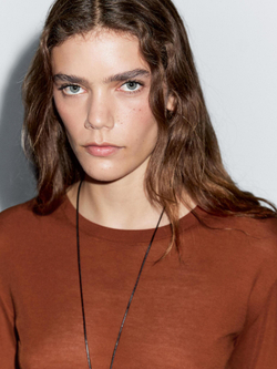 Massimo Dutti Легкая футболка классического кроя с длинными рукавами, оранжевый