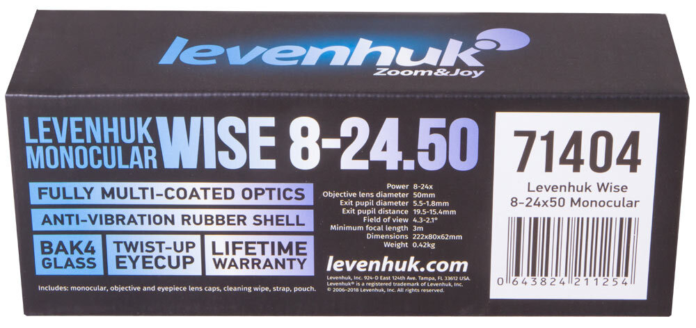 Монокуляр Levenhuk Wise 8–24x50