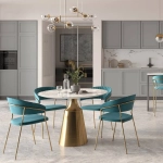 Стул Bradex Home Turin синий с золотыми ножками