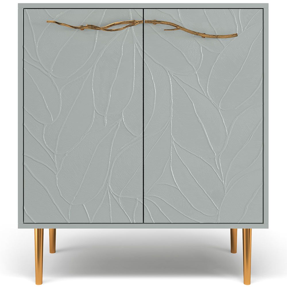 Комод Арт Колор leaves Стайл Голд с 2 полками Серый дым