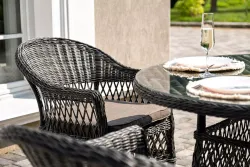 "Дольче" обеденная группа из искусственного ротанга, цвет графит