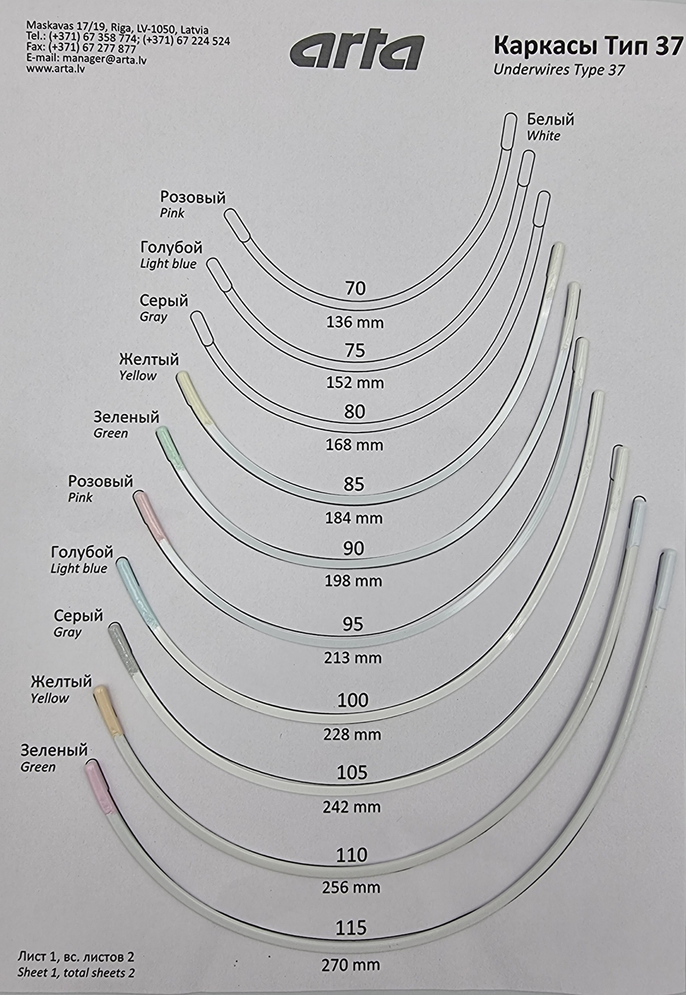 Каркасы для бюстгальтера усиленные с нейлоновым покрытием тип 37 (Китай)