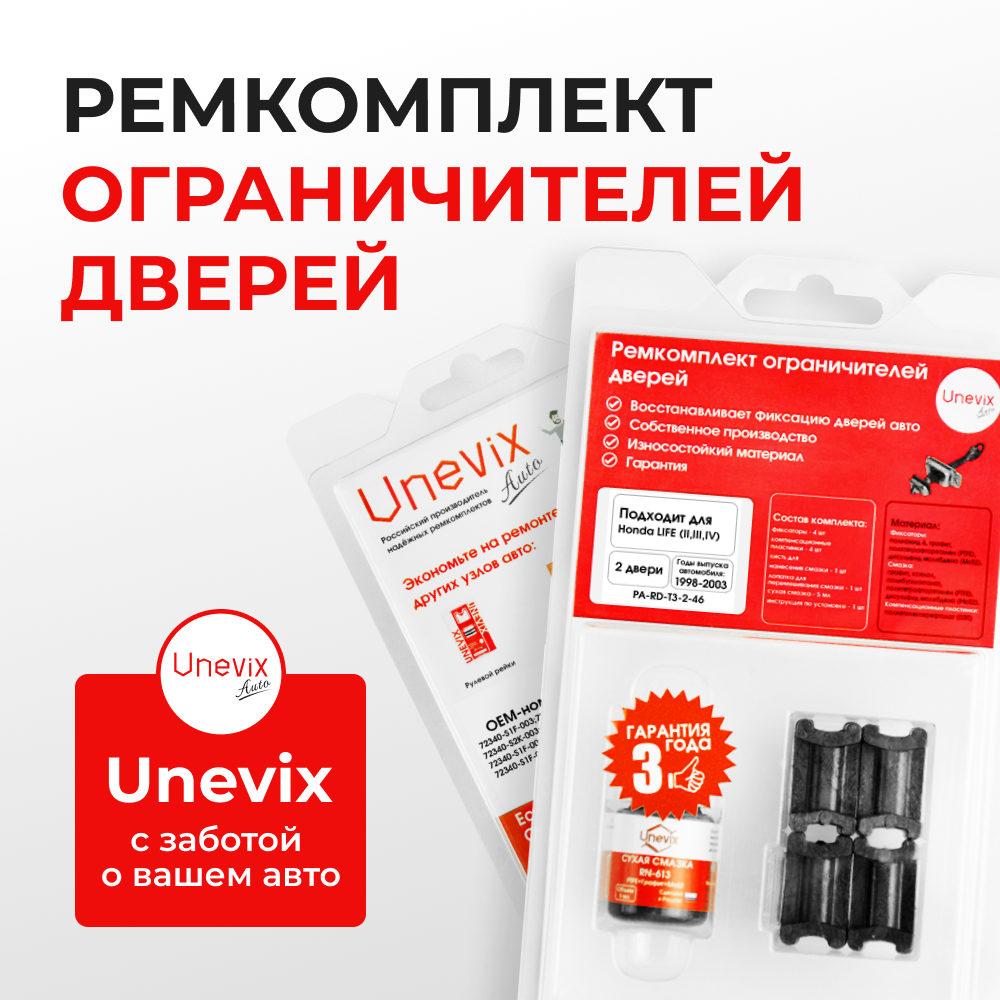 Ремкомплект ограничителей дверей Honda LIFE JA; JB; JC (2 двери, тип 3) 1998-2008