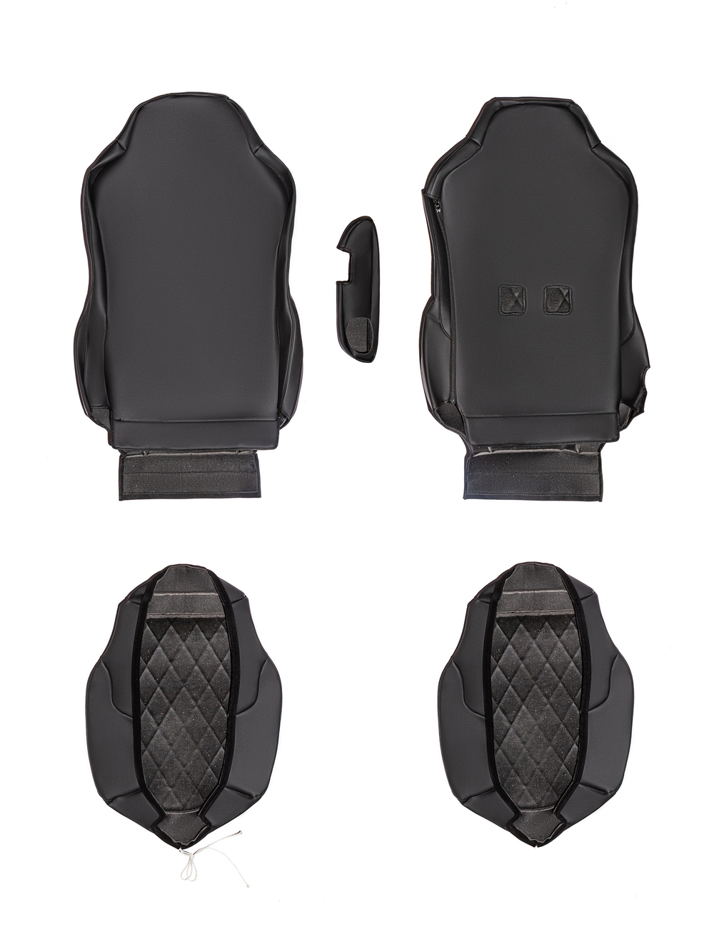 Чехлы Люкс FAW J7 (экокожа, черный, серая вставка)