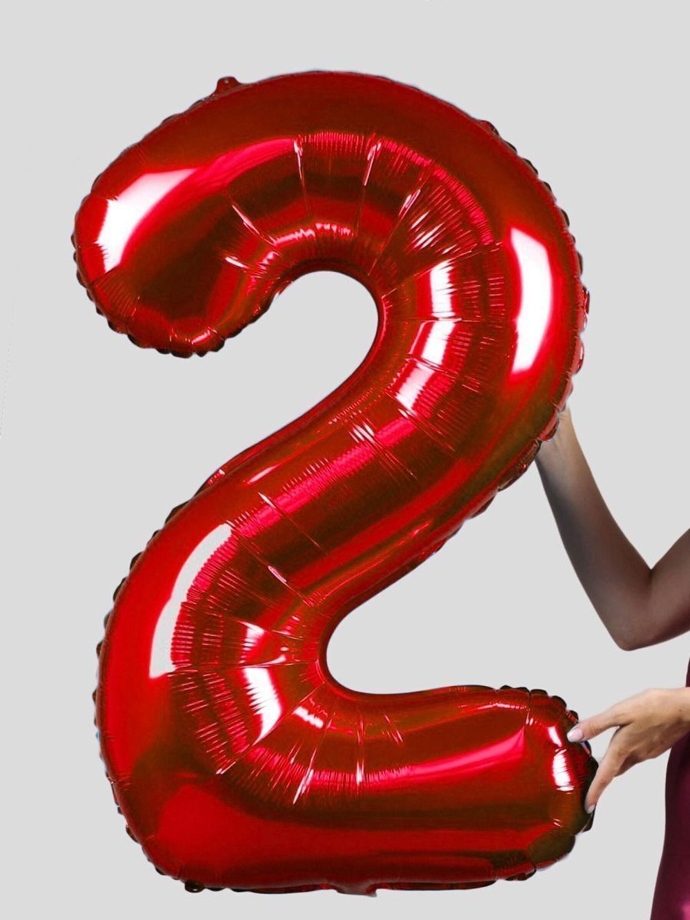 FM Шар 40" / 102 см "Цифра 2" Красный (БГ-60)  Изображение7