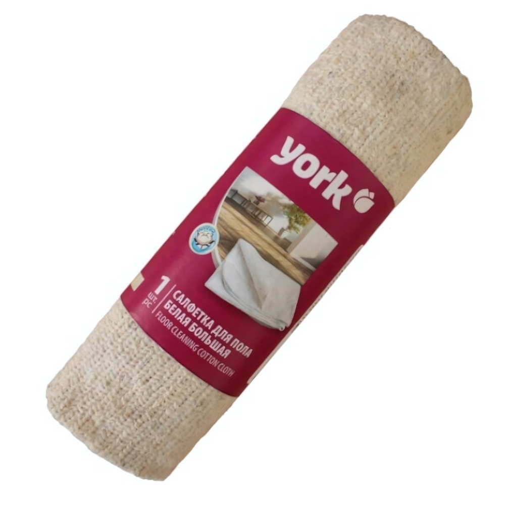 Салфетка для пола хлопковая белая в рулоне 260г/м2 (60х80 см) YORK