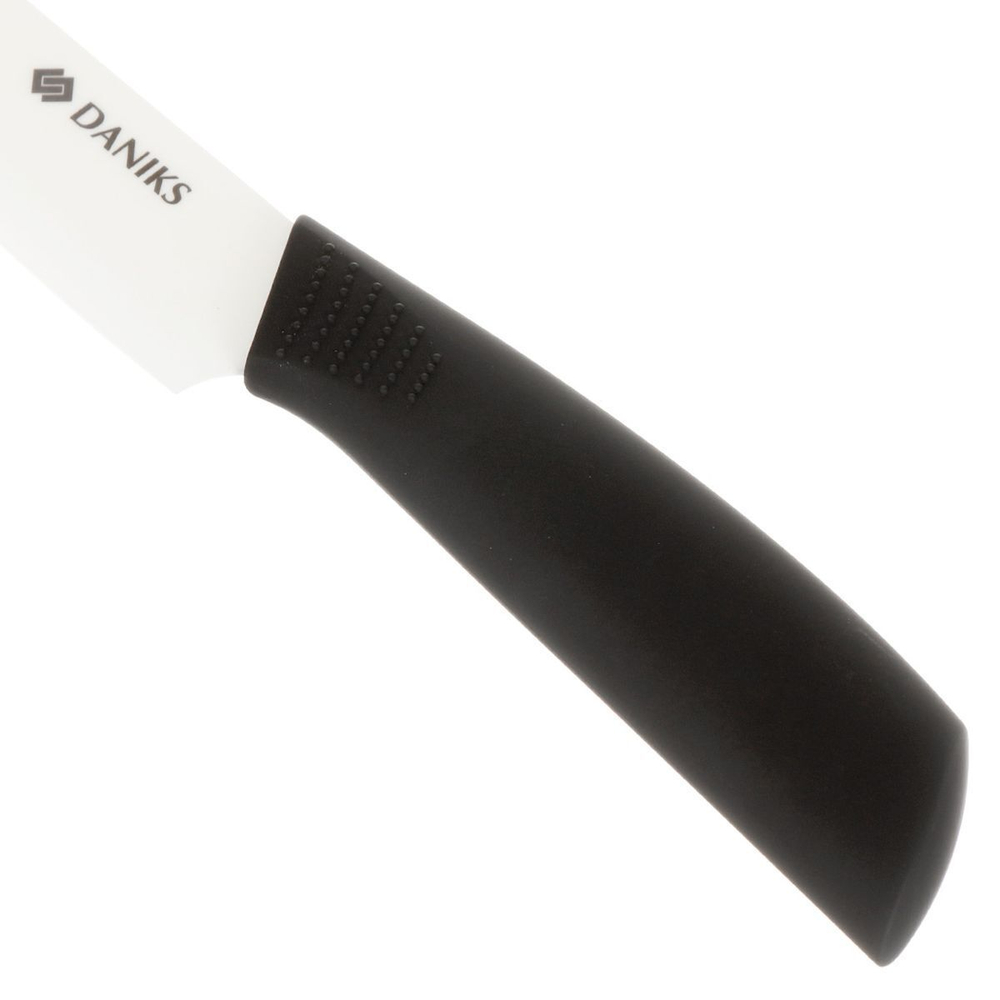 Набор ножей 5 пр, 12.5;10;7.5 см, овощечист, керамика, рук пласт, с подст, акрил, Daniks, Бремен, JA