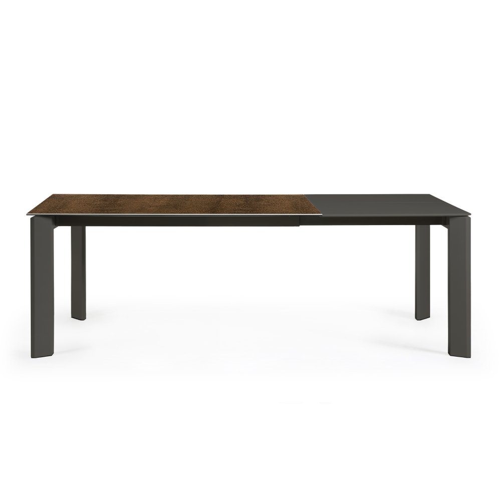 Стол Atta 160 (220) x90 антрацит, коричневый, керамика