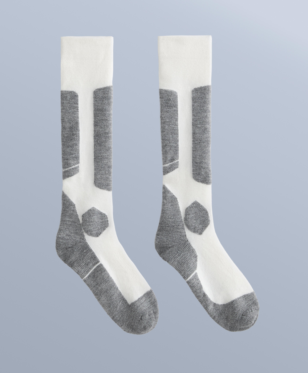 Oysho Длинные лыжные носки из смеси шерсти WOOLMARK®, экрю