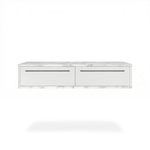 Подвесной туалетный столик консоль Royal 5210 эко (Мрамор Каррара-р.черная)