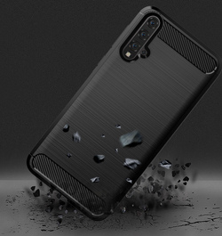 Чехол для Huawei Nova 5 (Nova 5 Pro) цвет Black (черный), серия Carbon от Caseport