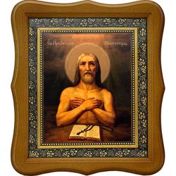 Иоанн Печерский, Многострадальный Преподобный. Икона на холсте.