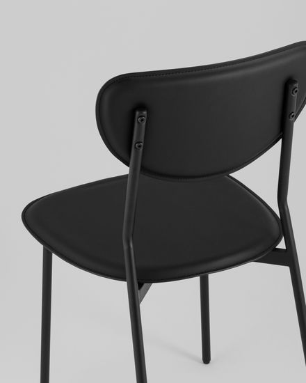Стул обеденный Minnie чёрная экокожа, ножки черная сталь