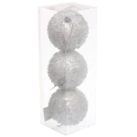 Новогодние шары «GLAME - Искра» 8 см (набор 3 шт), Белый