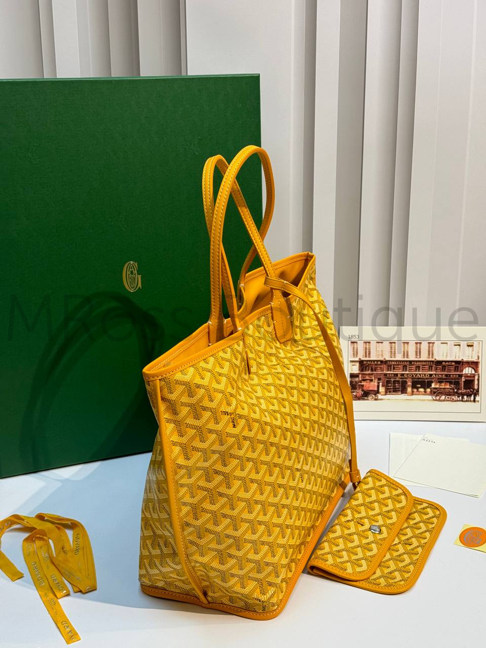 Желтая двухсторонняя сумка шоппер Anjou GM Maison Goyard