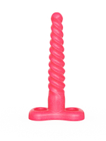 Анальный плаг LOVETOY спиралевидный, гелевый, розовый