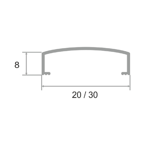 Фриз овальный 30*8мм "DO-1" 2,7м Серебро мат. П-обр. д/плитки анод. алюм.