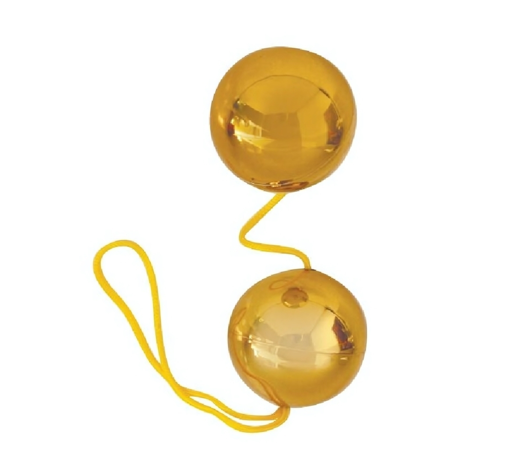 Вагинальные шарики Balls золотые d 3,5 см