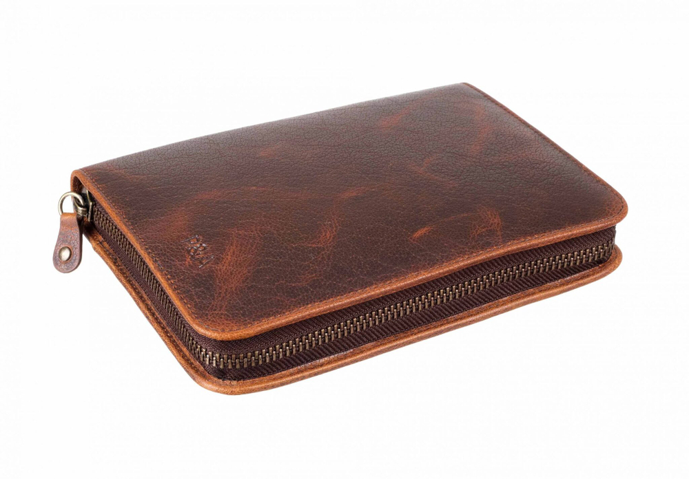 Сигарная сумка P&A на 6 сигар, натуральная кожа C251-Tobacco