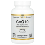 California Gold Nutrition, коэнзим Q10 с Bioperine® и экстрактом чёрного перца, улучшенная биодоступность, 200 мг, 120 растительных капсул