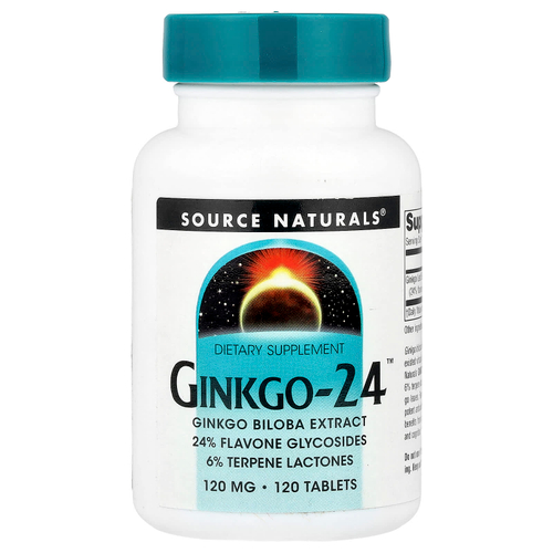 Source Naturals, Ginkgo-24™, 120 мг, 120 таблеток