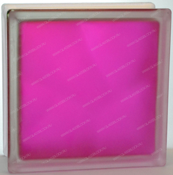 Купить Стеклоблок полуматовый малиновый (матовый с одной стороны) Vitrablok  19x19x8