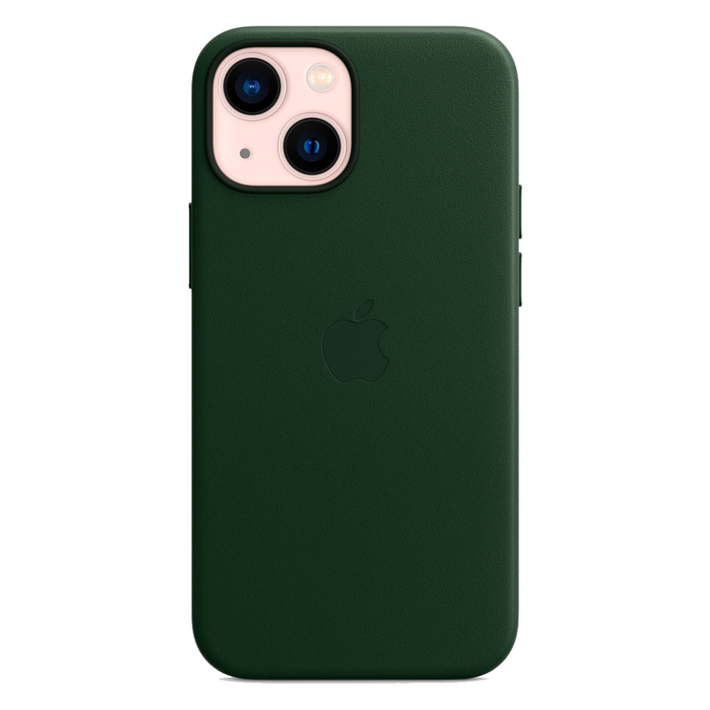 Кожаный чехол с поддержкой MagSafe Apple Leather Case для iPhone 13 mini, Sequoia Green (Зеленая секвойя)