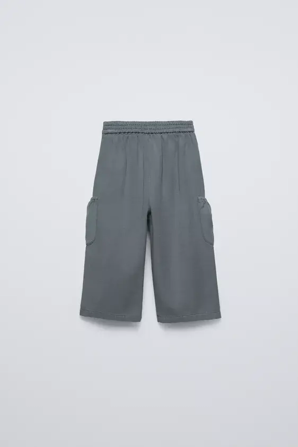 ZARA БРЮКИ ИЗ СТРУЯЩЕЙСЯ ТКАНИ С БАНТАМИ, СЕРЫЙ