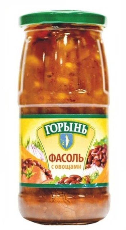 Фасоль с овощами 470г. Горынь