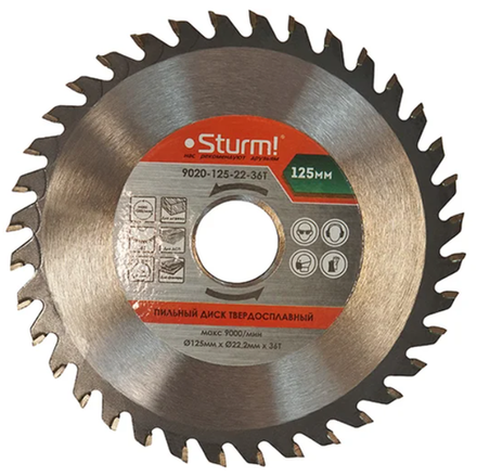 Диск пильный по дереву (125х22 мм; 36Т) Sturm 9020-125-22-36T