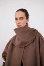 Пальто со съемным воротом C5