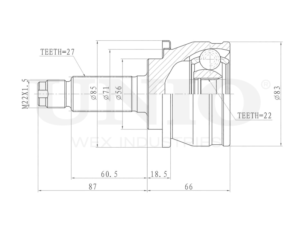 ШРУС внешний UNIO CVJ-20314