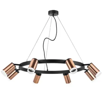 Люстра подвесная с акрилом 8*GU10 LR0183080 черный/медь Rullo Lightstar