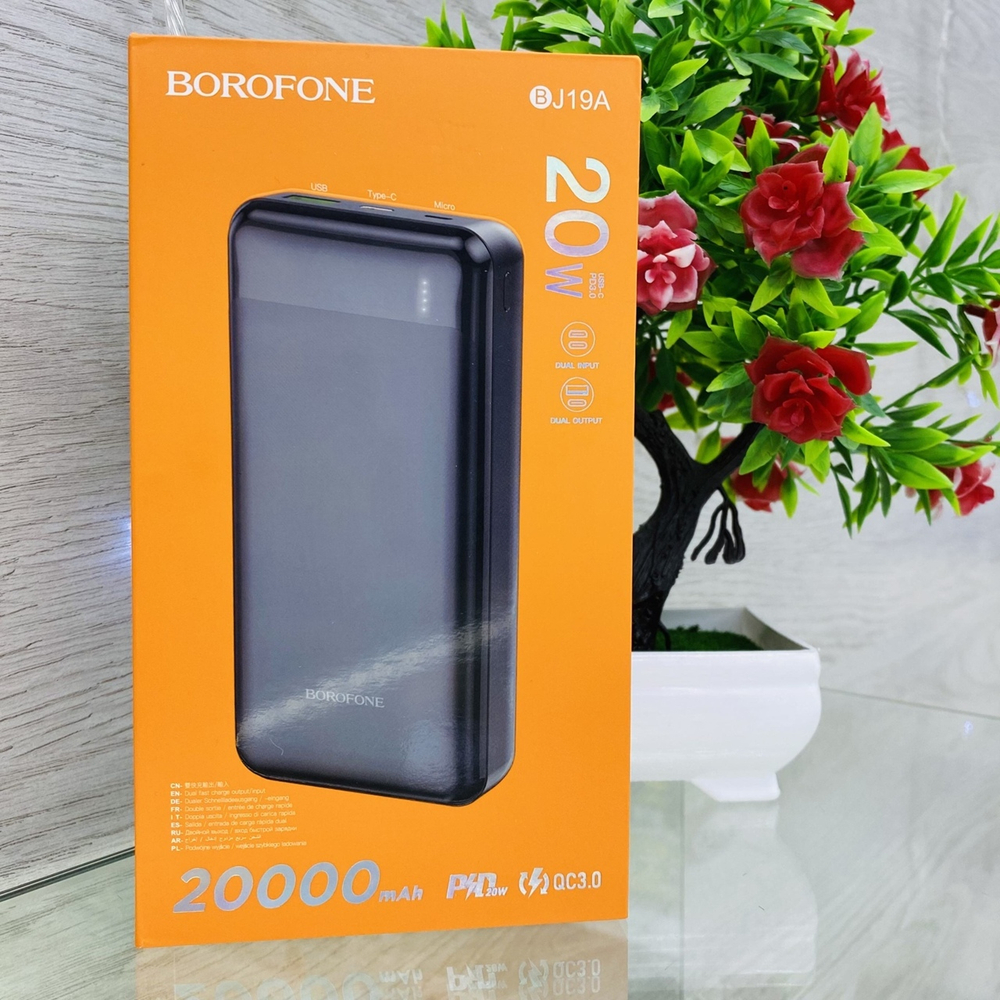Power Bank 20000mAh, Borofone BJ19A, черный