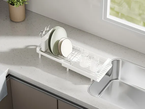 Сушилка для посуды atle раздвижная малая, белая