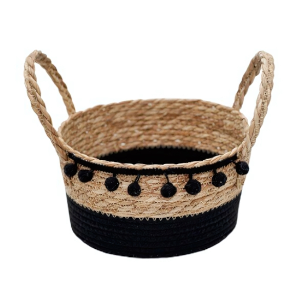 Корзина для хранения с ручками "Колумбия", Д240 Ш240 В130, натуральный, черный