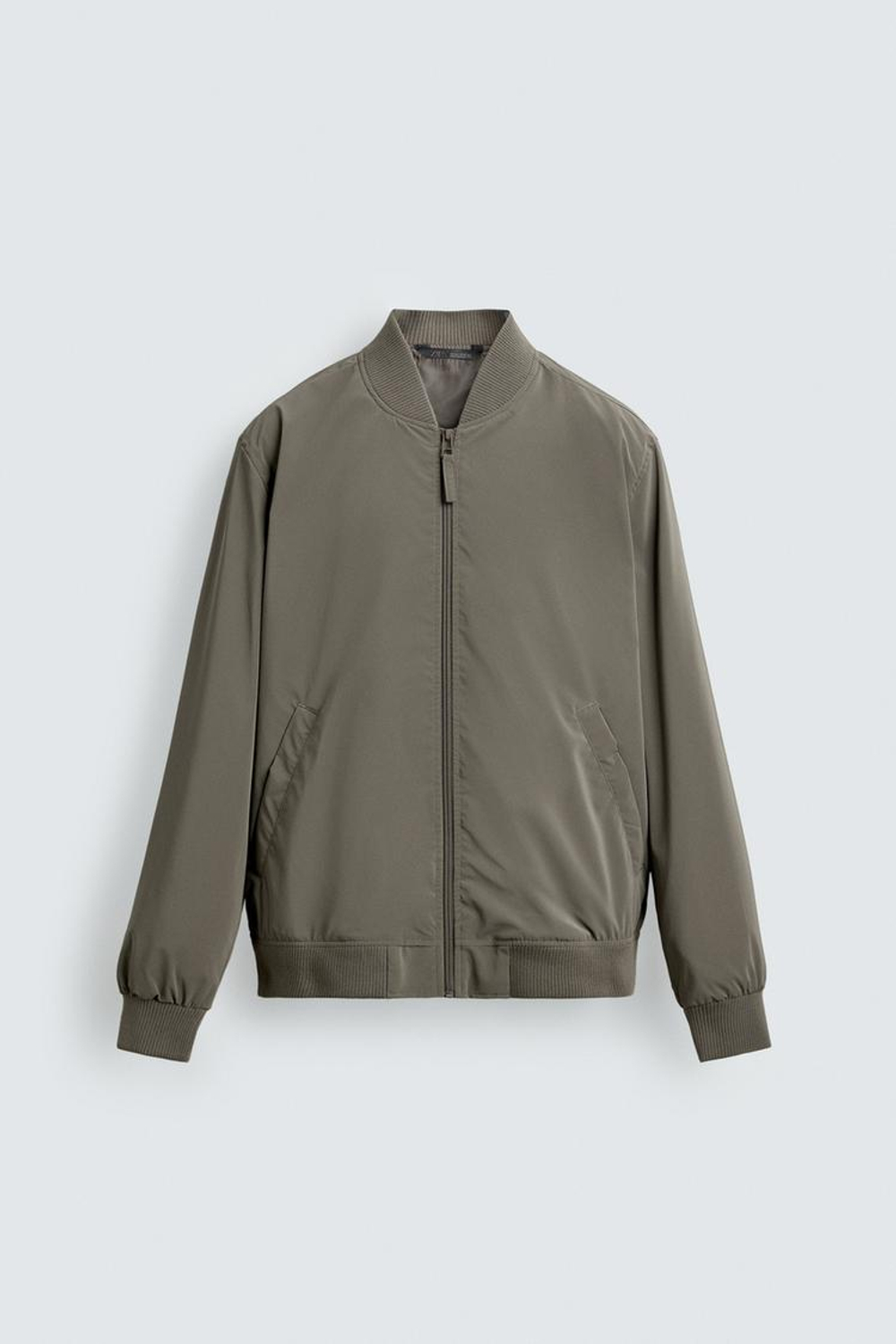 ZARA БОМБЕР ИЗ ВЫСОКОТЕХНОЛОГИЧНОЙ ТКАНИ, СЕРО/КОРИЧНЕВЫЙ