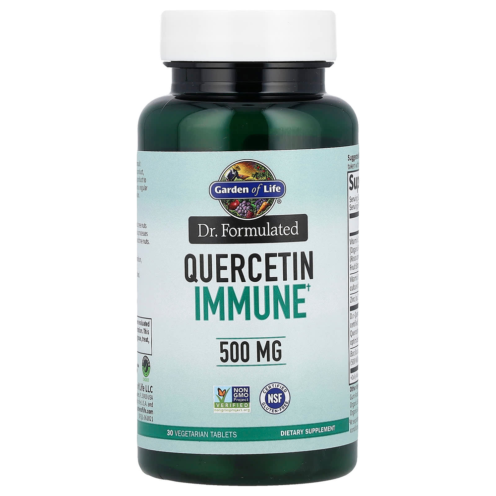 Garden of Life, Компания Dr. Formulated, кверцетин для иммунитета, 500 мг, 30 вегетарианских таблеток
