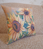 Декоративный гобеленовый чехол для интерьерной подушки Цвет солнца 38*38