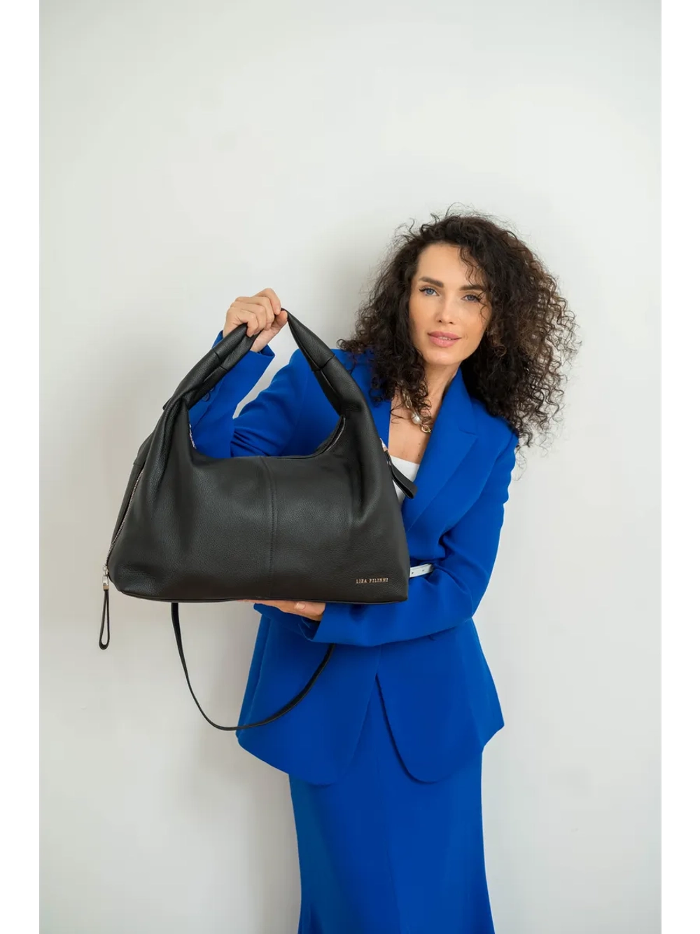 Сумка через плечо большая натуральная кожа