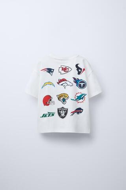 ZARA РЕЛЬЕФНАЯ ФУТБОЛКА ©NFL, БЕЛЫЙ