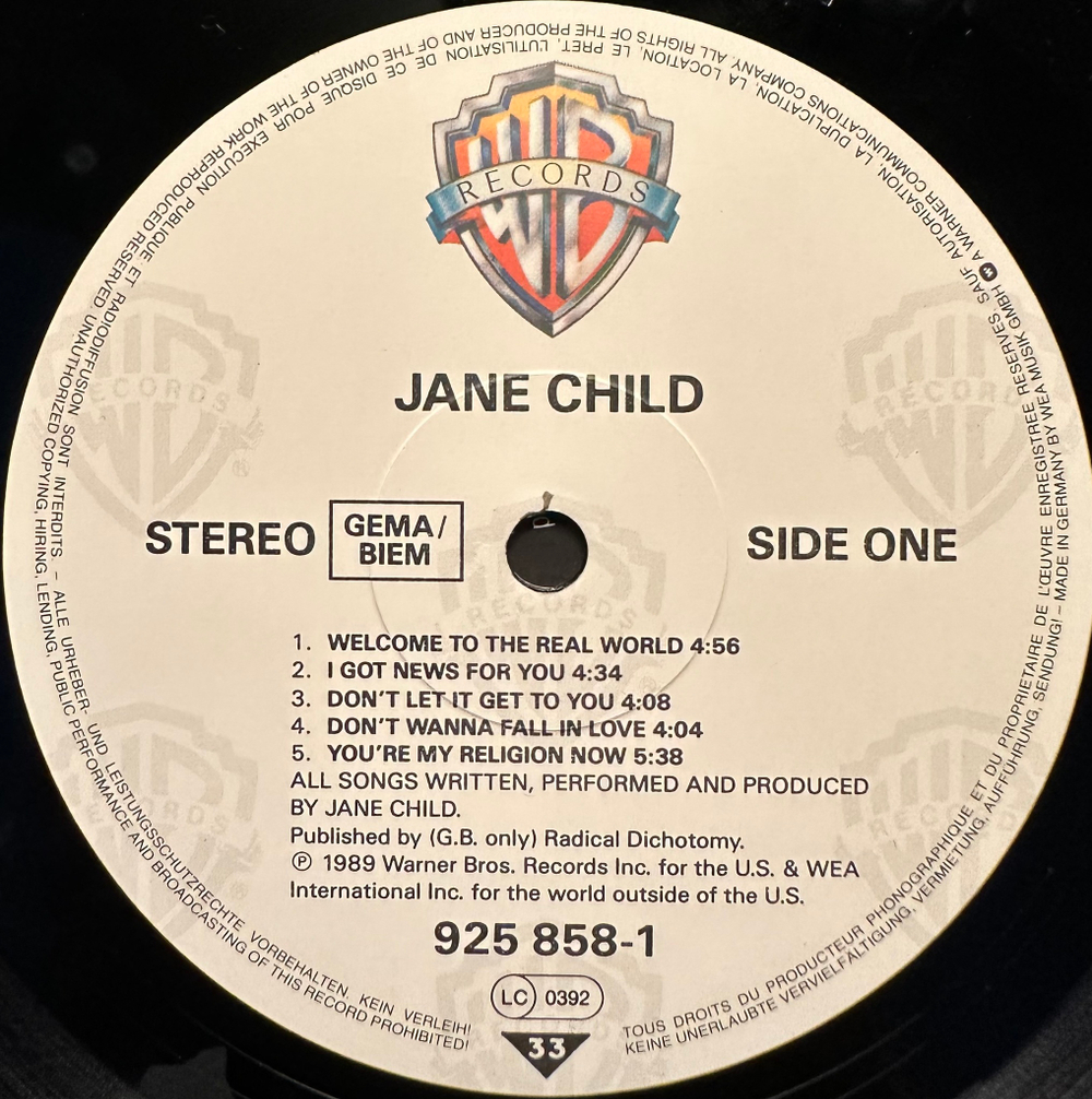 Jane Child - Jane Child (Германия 1989г.)