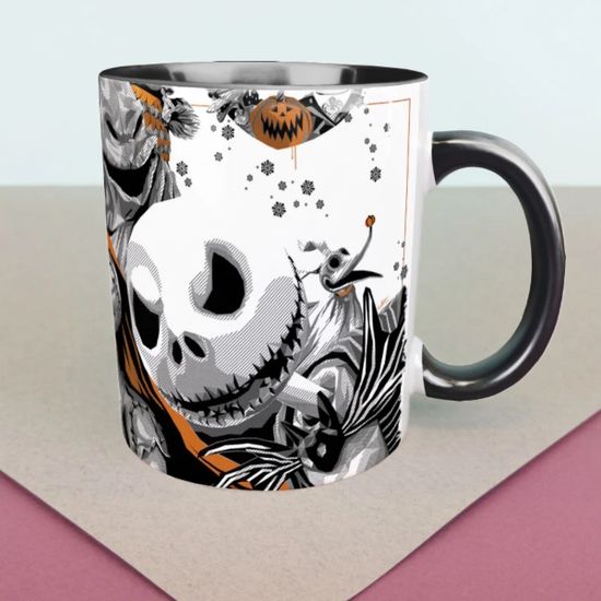 Кружка керамическая объем 330мл, Кошмар перед Рождеством Главные герои, (белая)