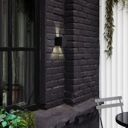 ULU-S55B-2x3W-3000K+4000K+6000K IP65 BLACK Светильник светодиодный уличный. Архитектурный накладной. С переключателем цвета свечения. Теплый3000K-Белый4000K-Дневной6000K. Корпус черный. TM Uniel