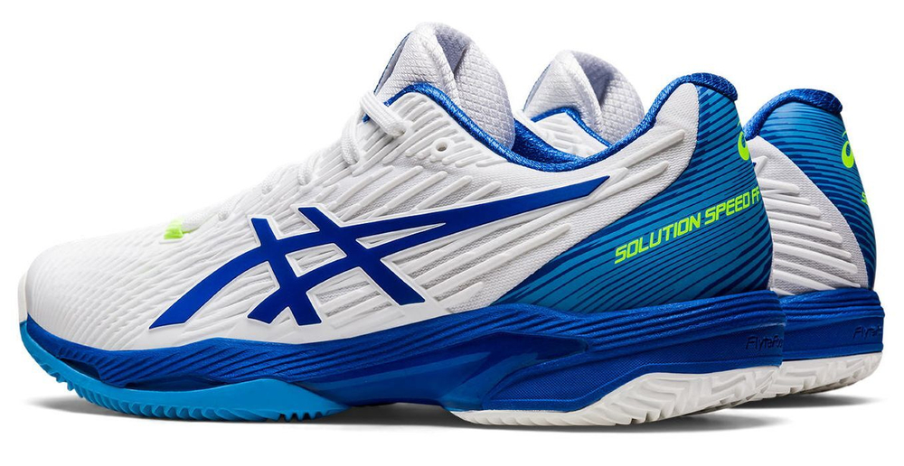 Мужские кроссовки теннисные Asics Solution Speed FF 2 Clay - white/tuna blue