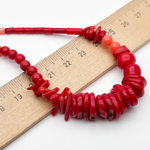 Коралл тонированный бусины микс, размер 4-12 мм, цена за нить 30 см