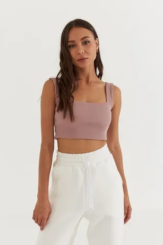 Кроп топ цвета розовое латте