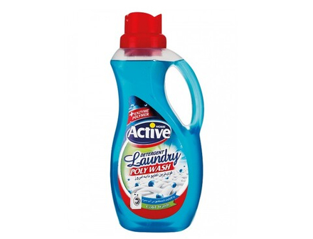 ACTIVE ИРАН / Гель для стирки белья универсальный "Poly Wash" Свежесть моря, 1500 мл х 9